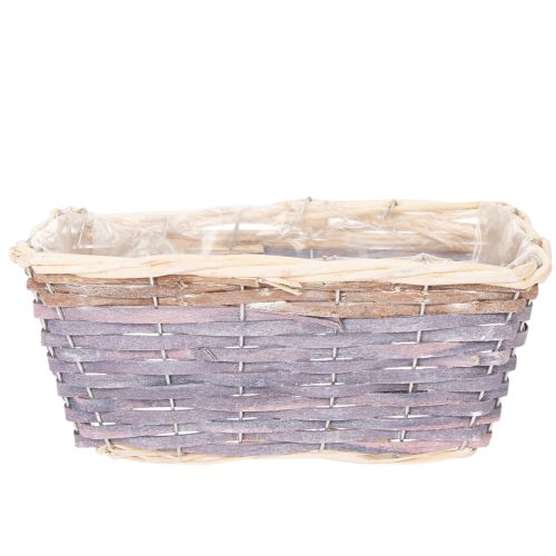 Lot de 4 paniers rectangulaires en bois avec film plastique intégré 25 cm | Floristik24.fr