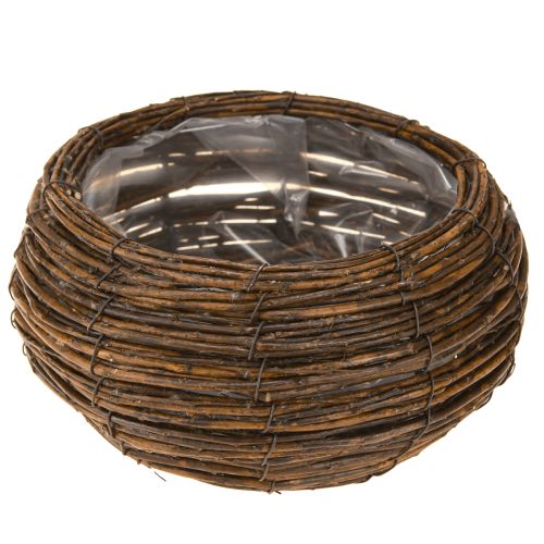 Article Panier à plantes rond avec panier en osier marron Ø32/23cm lot de 2