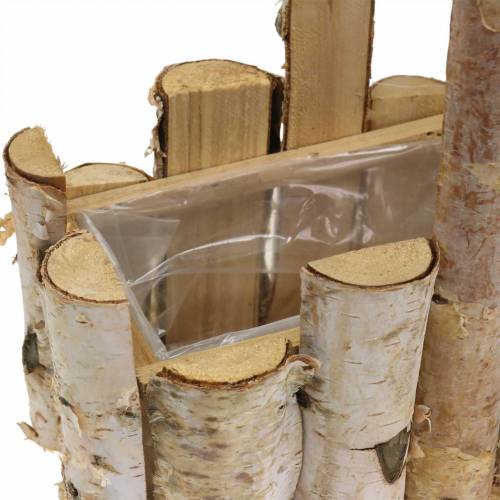 Floristik24 Panier de plantation de branches de bouleau avec poignée 24x14.5cm H25.5cm