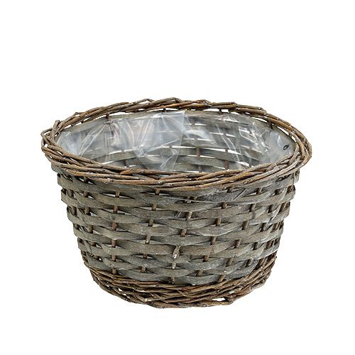 Floristik24 Panier à plantes gris Ø25cm H14cm 1pc