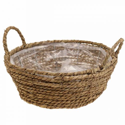 Panier à plantes corbeille en jonc de mer avec anses décoration de table Ø30cm H11cm