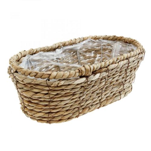 Floristik24 Panier à plantes corbeille en jonc de mer panier décoratif ovale 28×15×10cm