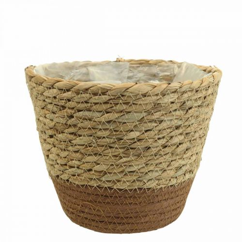 Article Panier à plantes jardinière corbeille en jonc de mer déco nature Ø19cm H16cm