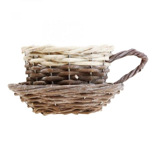 Floristik24 Panier à plantes tressé, coupe à plantes avec soucoupe Ø12cm