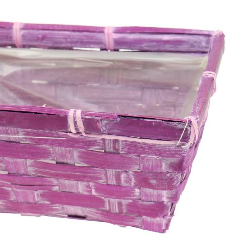 Panier à chips carré violet / blanc / rose 8pcs