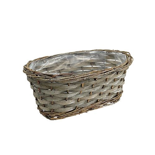 Panier de plantation ovale gris 25cm x 15cm x 10cm 1p