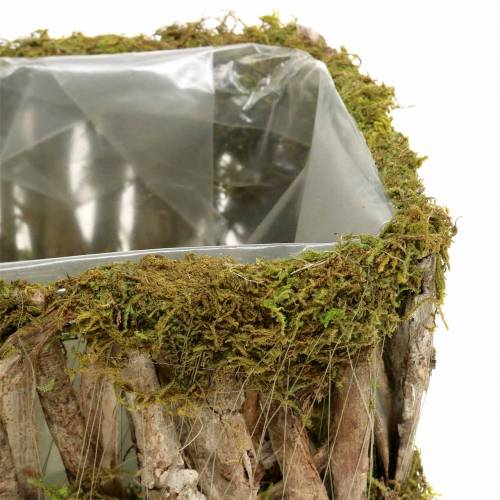 Floristik24 Panier de plantation mousse angulaire, écorce 34 × 15,5 / 24,5 × 11 cm, lot de 2