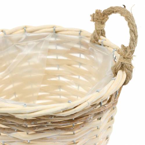 Floristik24 Panier à plantes avec anses en jute Ø24 / 20 / 14,5cm, lot de 3