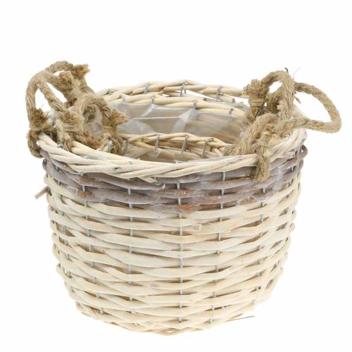 Floristik24 Panier à plantes avec anses en jute Ø24 / 20 / 14,5cm, lot de 3