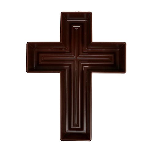 Floristik24 Croix végétale 24cm x 32cm marron, 1 pièce