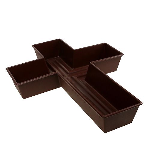 Floristik24 Croix végétale 24cm x 32cm marron, 1 pièce