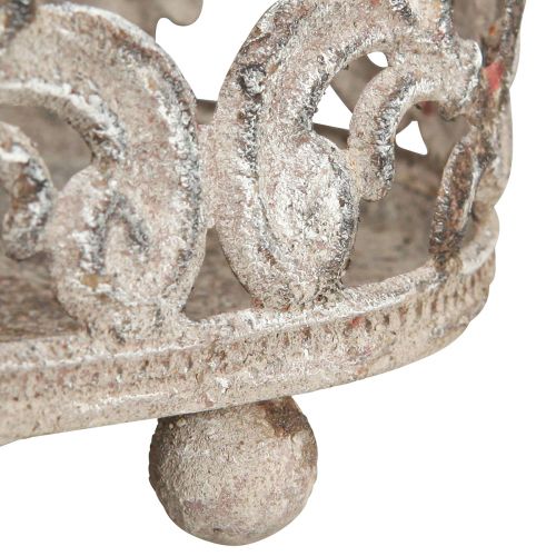 Floristik24 Plateau décoratif ovale aspect antique gris rouille 26/21cm lot de 2 pièces