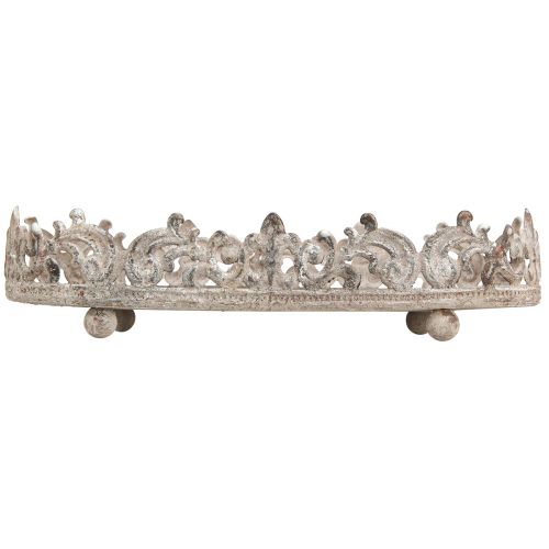 Floristik24 Plateau décoratif ovale aspect antique gris rouille 26/21cm lot de 2 pièces