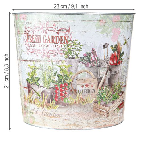 Article Pot de fleurs rond en métal Fresh Garden H21cm
