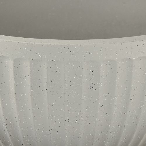 Article Pot de fleurs en plastique gris chiné avec rainures Ø30cm