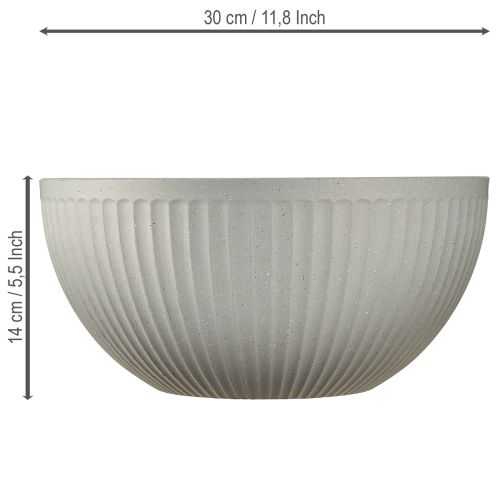 Article Pot de fleurs en plastique gris chiné avec rainures Ø30cm