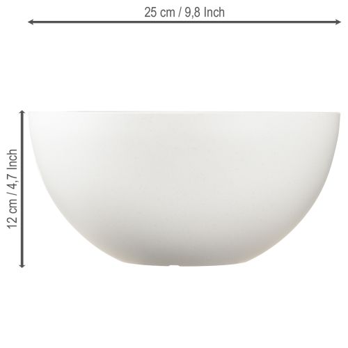 Article Pot de fleurs rond en plastique blanc Ø25cm H12cm