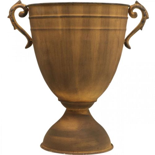 Cache-pot aspect rouille coupe vase métal Ø22,5cm H32,5cm | Floristik24.fr