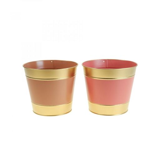 Floristik24 Jardinière cache-pot en métal Ø13cm H12cm 4pcs