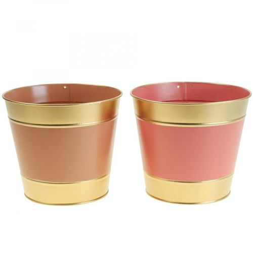 Floristik24 Jardinière cache-pot en métal Ø26cm H22cm 4pcs