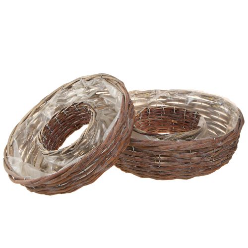 Floristik24 Anneau pour plantes en bois naturel gris Ø30/35 cm Lot de 2