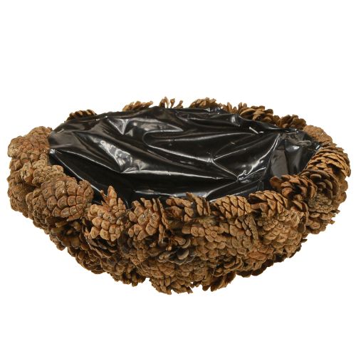 Floristik24 Pot de fleurs en cônes véritables, naturel, Ø28cm, H9cm