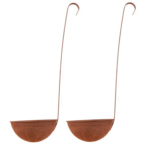 Floristik24 Bol à plantes suspendu décoration de cuisine truelle rouille Ø16,5cm 2pcs
