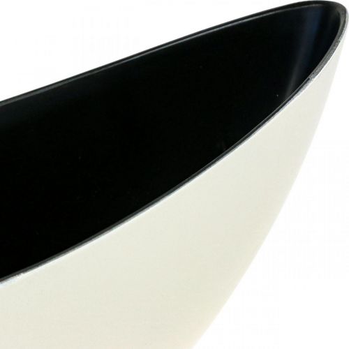 Article Bol à plantes bol décoratif ovale Jardinière blanc crème 39×12×13cm