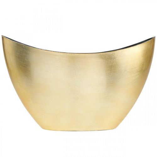 Floristik24 Bol à plantes bol décoratif ovale jardinière or 24×10×15cm