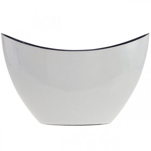 Floristik24 Bol à plantes bol décoratif ovale Jardinière blanc crème 24×10×15cm