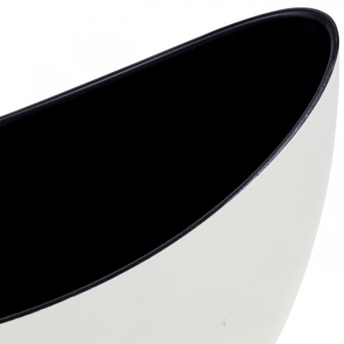 Article Bol à plantes bol décoratif ovale Jardinière blanc crème 24×10×15cm