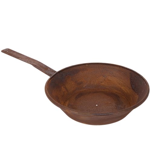 Plateau de plantation, bac couleur rouille avec poignée, jardinière en métal, Ø31cm | Floristik24.fr