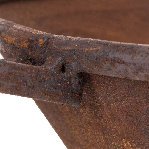 Plateau de plantation, bac couleur rouille avec poignée, jardinière en métal, Ø31cm | Floristik24.fr