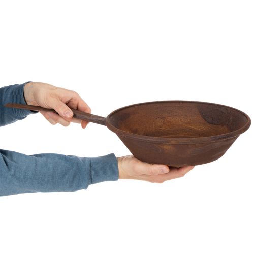 Plateau de plantation, bac couleur rouille avec poignée, jardinière en métal, Ø31cm | Floristik24.fr