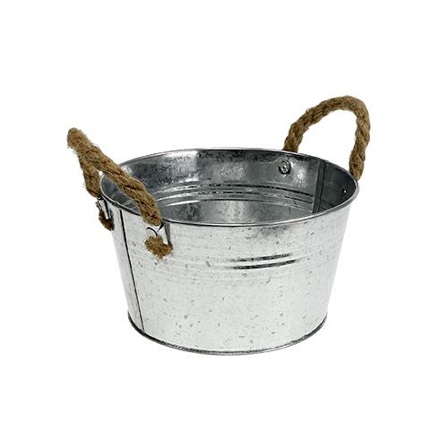 Floristik24 Coupe à plantes en tôle argentée Ø 18 cm H. 10 cm