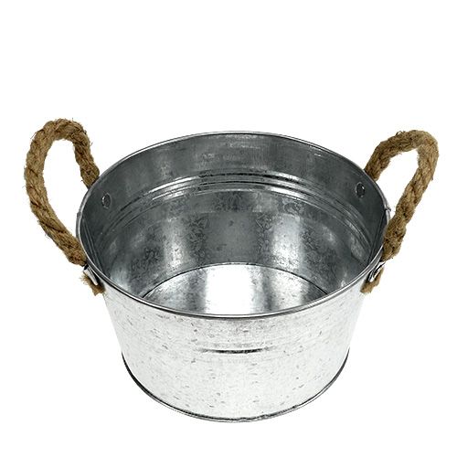 Floristik24 Coupe à plantes en tôle argentée Ø 18 cm H. 10 cm