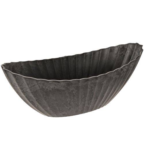 Jardinière à rainures ovale bateau anthracite 36cm