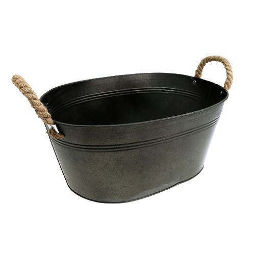 Floristik24 Bol à plantes ovale antique 40 x 29cm H18cm 1p