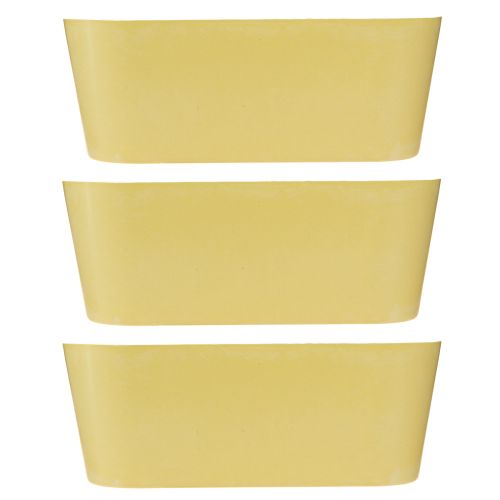 Article Bol à plantes ovale décoratif en plastique jaune 27×11×10cm 3pcs