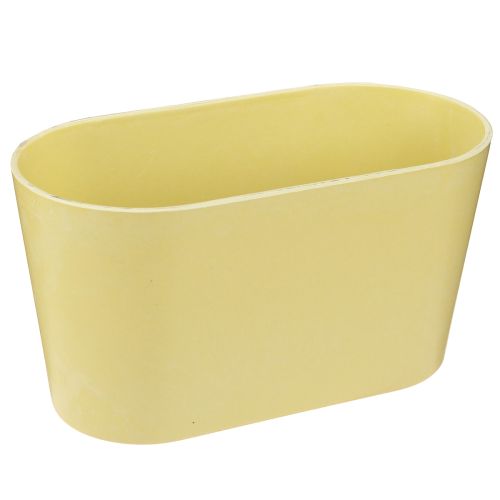Floristik24 Bol à plantes ovale jaune bol décoratif plastique 20×10×11cm 3pcs