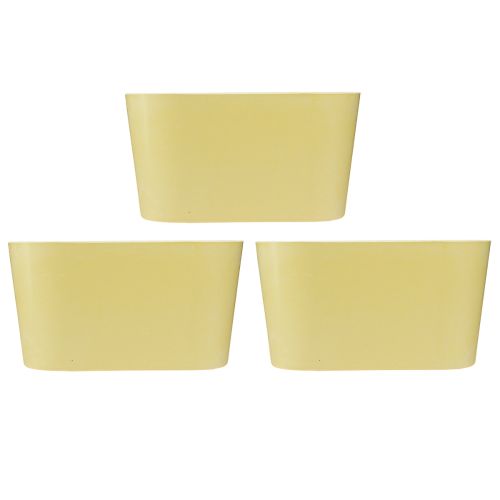 Article Bol à plantes ovale jaune bol décoratif plastique 20×10×11cm 3pcs