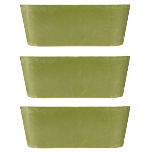 Article Bol à plantes ovale vert en plastique 27×11×10cm 3pcs