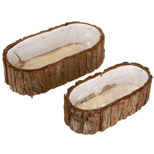 Floristik24 Bol à plantes ovale écorce naturelle 30,5×15cm / 24×11cm lot de 2