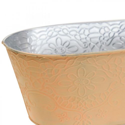 Floristik24 Bol à plantes en métal bol à fleurs ovale orange 25x14.5x10cm