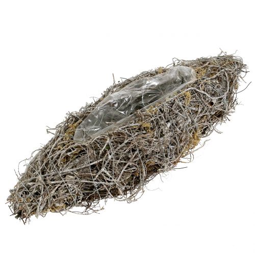 Floristik24 Navire de plantation en vigne blanchi à la chaux 40cm x 13cm