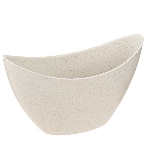 Article Bol décoratif bateau à plantes plastique beige 20×9cm H12cm 3pcs