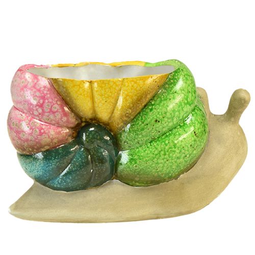 Article Cache-pot décoratif escargot en céramique coloré 19cmx8,5cmx11cm