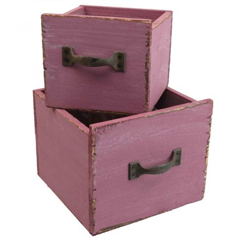 Article Bac à plantes tiroir bois violet 12,5/16cm lot de 2