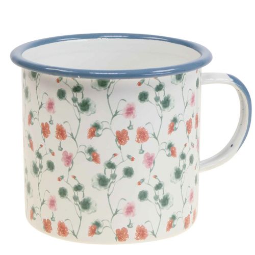 Coupe à plantes décorative en émail motifs floraux Ø11cm