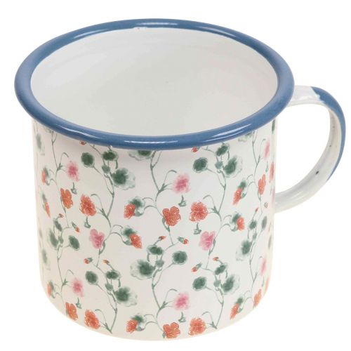 Article Coupe à plantes décorative en émail motifs floraux Ø11cm